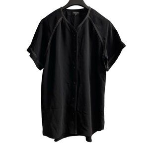 Rag and Bone Dress Womens XS Black Crepe Button‎ Down Midi Capsule Minimalist